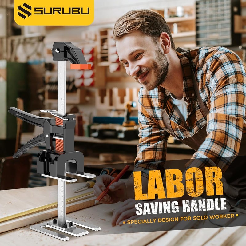 Mtnte Labor Saving Handle 12 In Lever Arm Lifter Drywall Lift for Wall Tile Locator, Multi-Function Height Adjustment Lifting Device,Door Panel,Cabinet Jack Board Lifter Weight 490lb, lift range 6.7in - Image 2